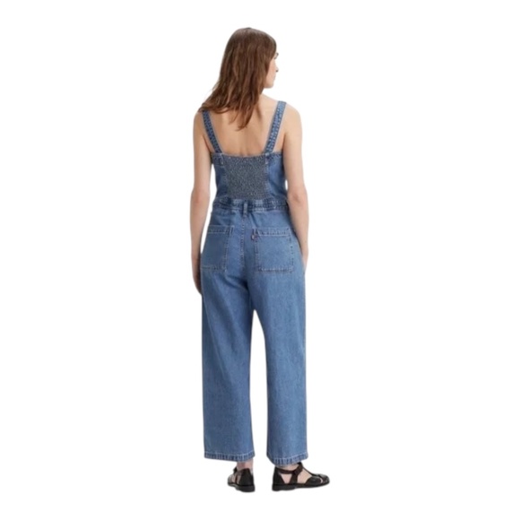 Levi’s Drea Jumpsuit Overalls Button Front Smocked Back XS - Picture 11 of 11